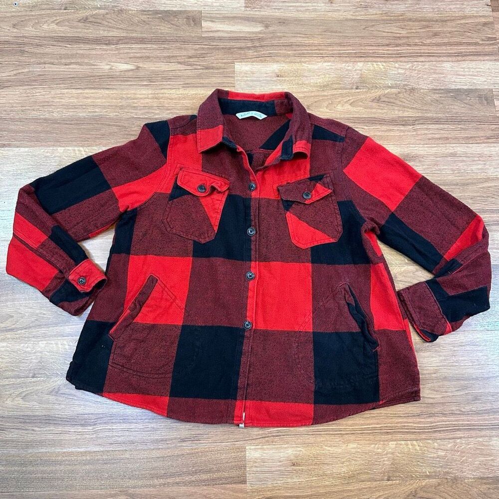 Woolrich Plaid Long Sleeve Flannel Shirt Button Down Red Black | Women Size Larg